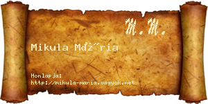 Mikula Mária névjegykártya