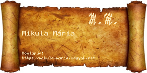 Mikula Mária névjegykártya